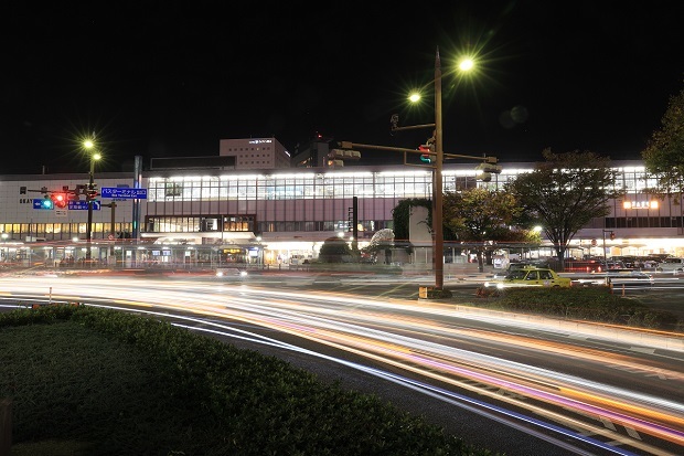 岡山駅前　夜景